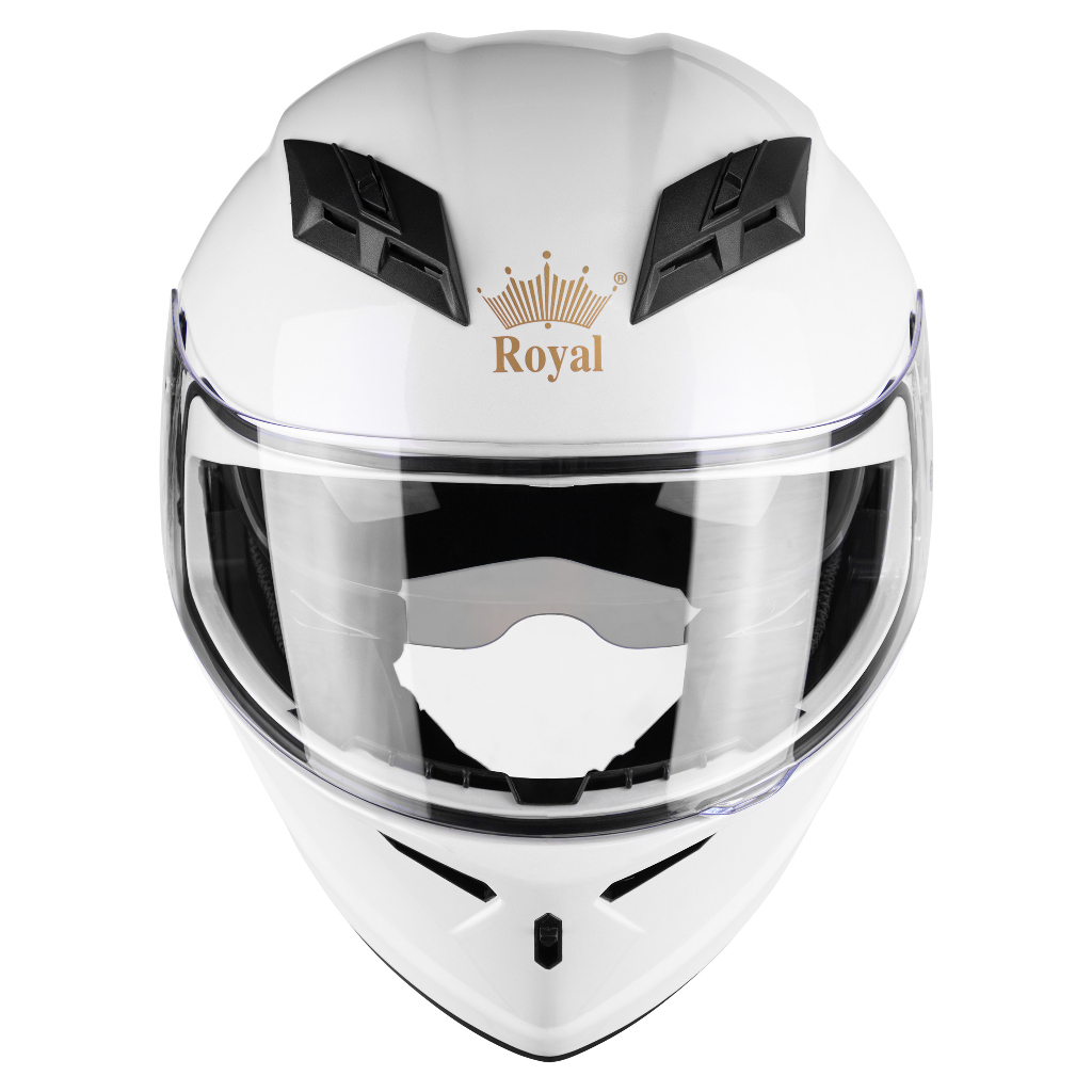 Mũ Bảo Hiểm Fullface 2 KÍNH Cao Cấp Royal M266 Màu Trắng Bóng - Hàng Chính Hãng - Bảo Hành 12 Tháng