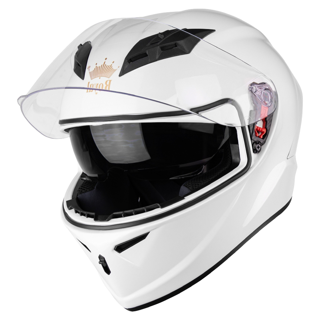 Mũ Bảo Hiểm Fullface 2 KÍNH Cao Cấp Royal M266 Màu Trắng Bóng - Hàng Chính Hãng - Bảo Hành 12 Tháng