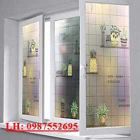 Giấy dán kính mờ hoa văn khổ rộng 90cm