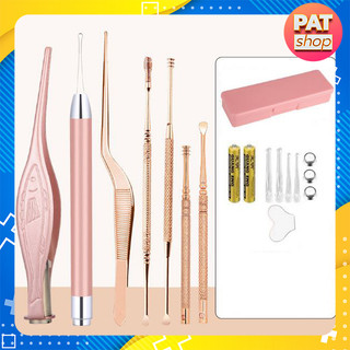 Dụng cụ lấy ráy tai, bộ lấy ráy tai 7 món có đèn soi bên trong tai