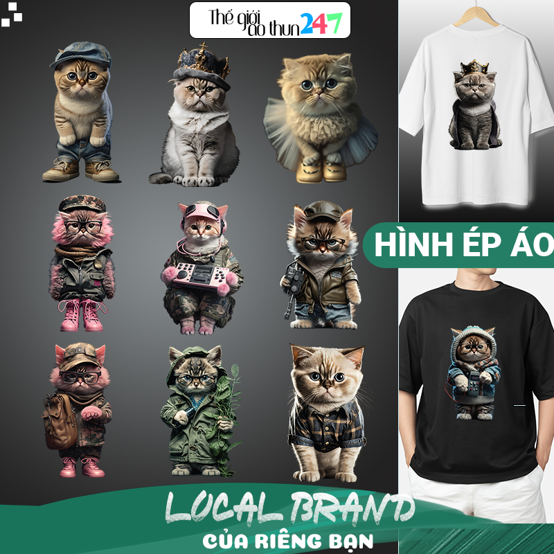 Hình Mèo 3D M3 ủi bằng bàn là, bàn ủi