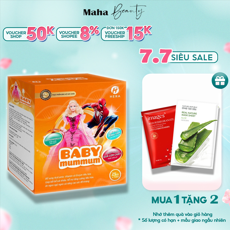 Siro Baby Mummum Hera - Kích Thích Ăn Ngon Giúp Bé Hết Biếng Ăn Tăng Sức Khỏe Hệ Tiêu Hóa Cho Bé Hộp 25 Gói