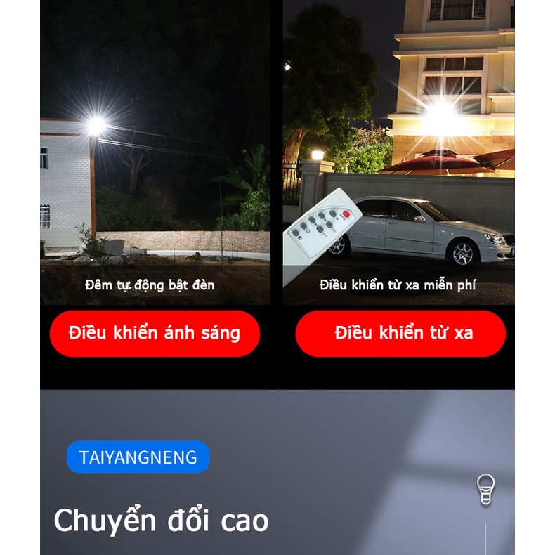 Đèn Pha Năng Lượng Mặt Trời Chống Lóa, Sáng Tốt. 100W/200W/300W Solar Light