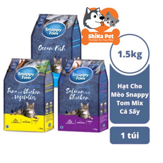 Thức ăn hạt snappy tom mix cá cơm thật túi 1kg-1.5kg