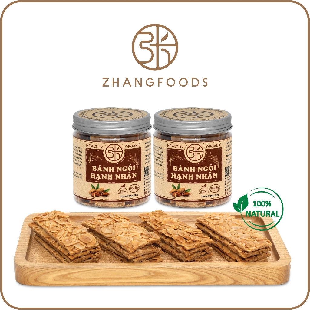 Bánh Ngói Hạnh Nhân- Zhangfoods- Healthy & Organic-  Ăn Vặt- Eat Clean- Ăn Kiêng