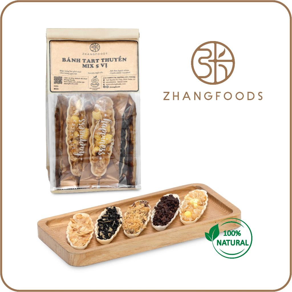 Bánh Tart Thuyền Mix 5 Vị-  Zhangfoods- Healthy & Organic-  Ăn Vặt- Eat Clean- Ăn Kiêng