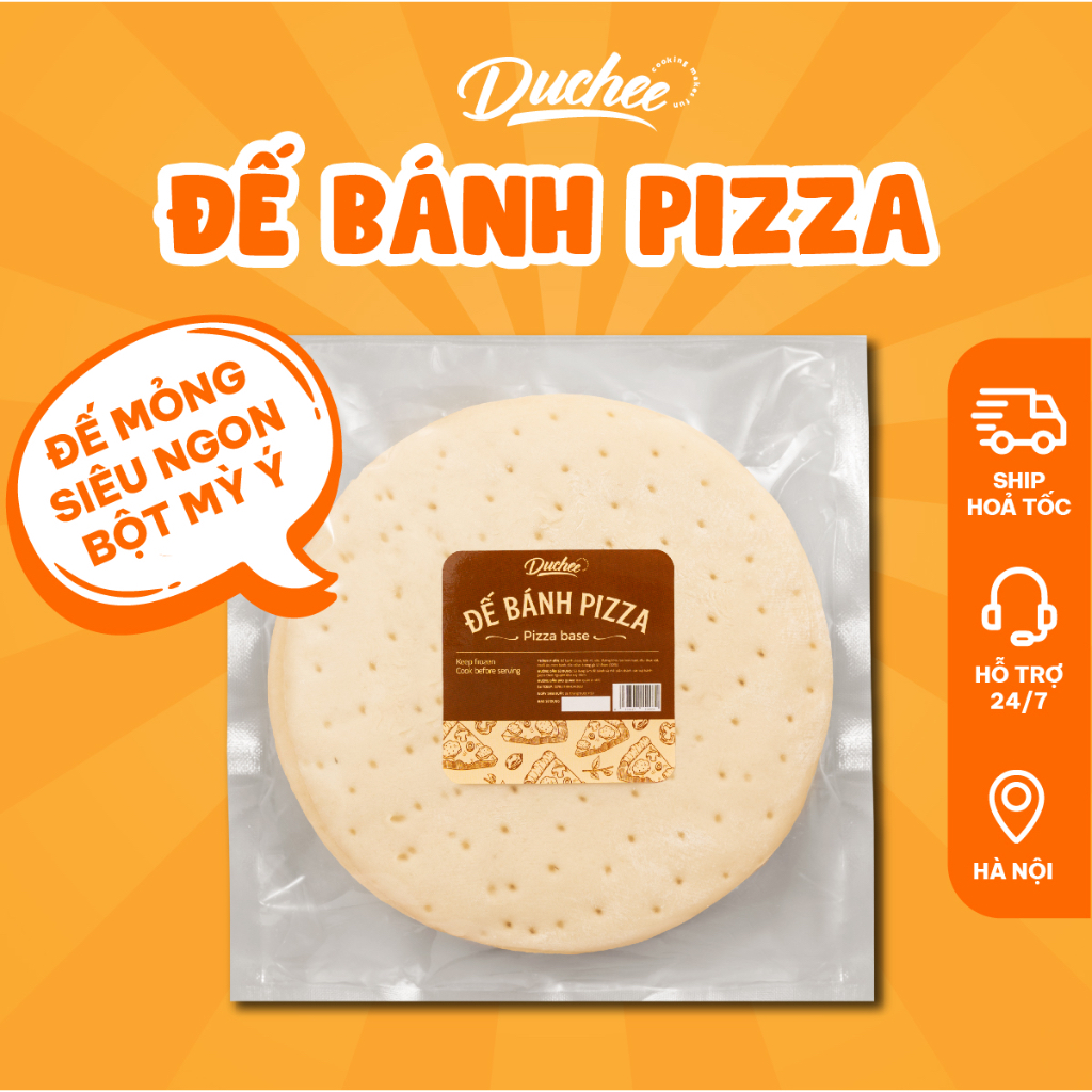 Đế Bánh Pizza Duchee Size 20cm Vỏ Mỏng, Thơm Ngon, Nguyên Liệu Tự Làm Pizza Tại Nhà