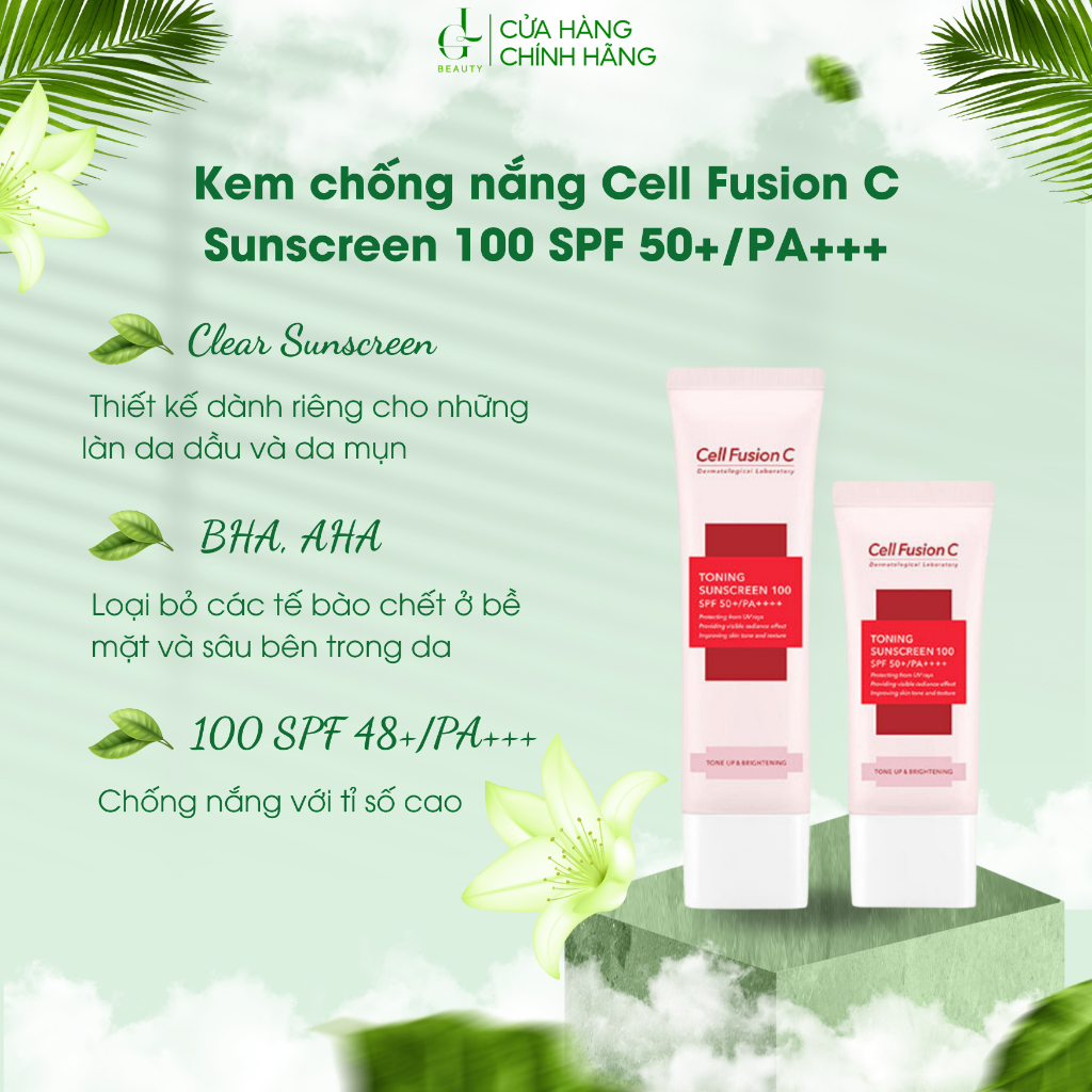 Kem chống nắng Cell Fusion C Sunscreen 100 SPF 50+/PA+++ loại 10ml, 35ml, 50ml
