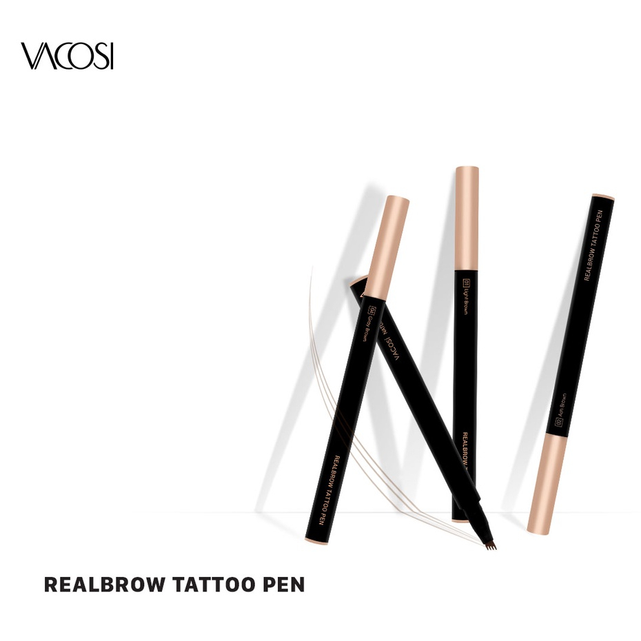 Bút Kẻ Mày Phẩy Sợi VACOSI 24H Không Lem Không Trôi - VACOSI REALBROW TATTOO PEN