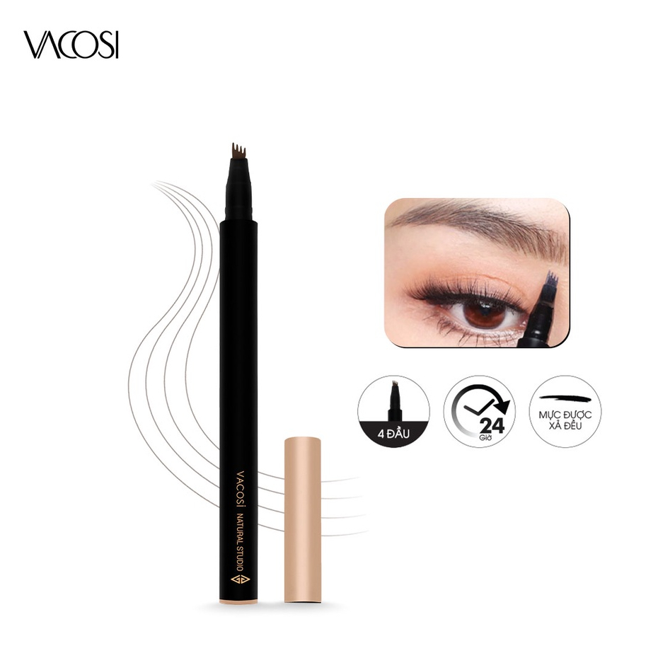 Bút Kẻ Mày Phẩy Sợi VACOSI 24H Không Lem Không Trôi - VACOSI REALBROW TATTOO PEN