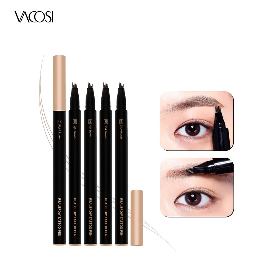 Bút Kẻ Mày Phẩy Sợi VACOSI 24H Không Lem Không Trôi - VACOSI REALBROW TATTOO PEN