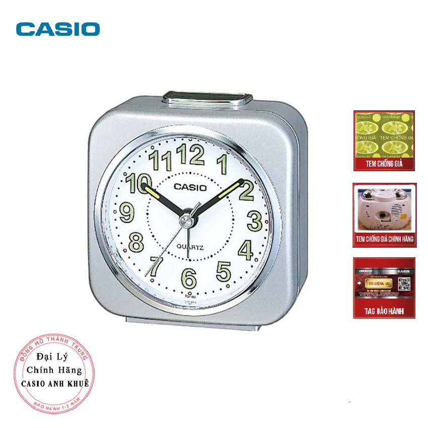 Đồng hồ để bàn Casio TQ-143S-8DF có đèn ,báo thức (7.7×7.6×3.8 cm )