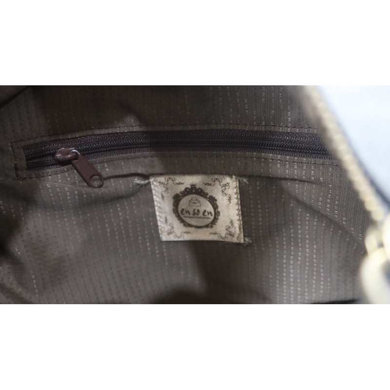 Túi vintage da thật hộp vuông si hiệu En so En Hàn kiểu dáng y2k - secondhand