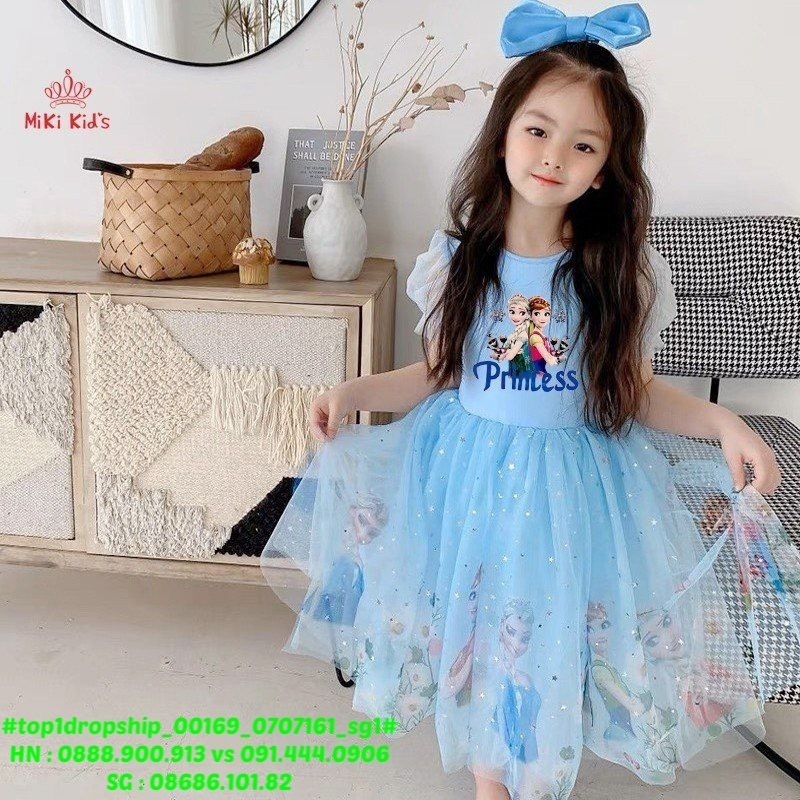 🍅Hàng sỉ SG🍅 Đầm elsa khoét lưng cho bé gái, size 2-9 tuổi, top1dropship_00169_07071612_sg1