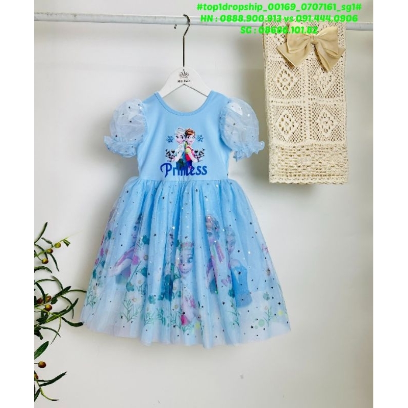 🍅Hàng sỉ SG🍅 Đầm elsa khoét lưng cho bé gái, size 2-9 tuổi, top1dropship_00169_07071612_sg1
