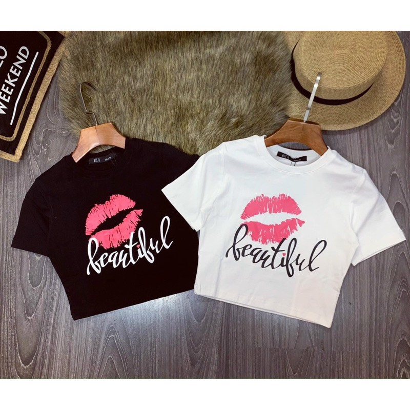 Áo cộc tay Croptop Hình Môi