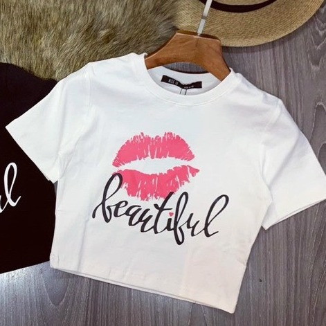 Áo cộc tay Croptop Hình Môi