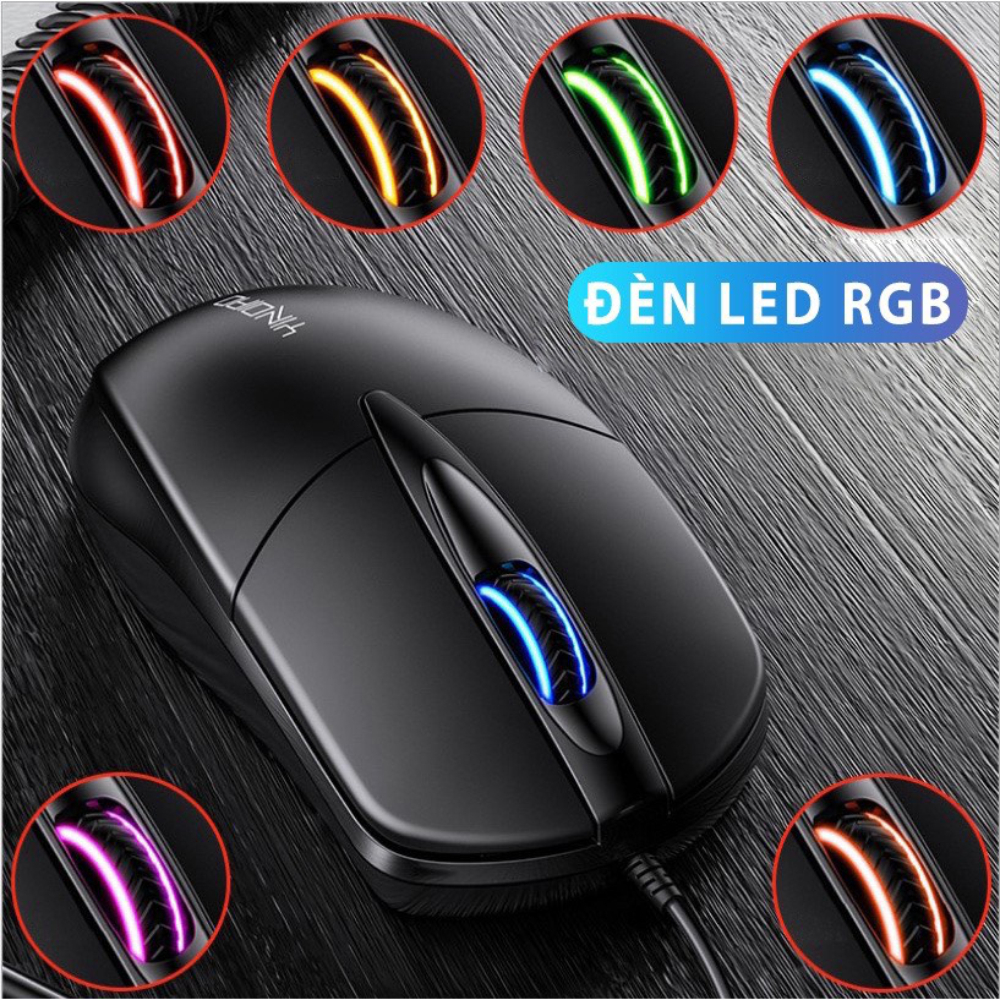 Chuột máy tính có dây văn phòng G2 công thái học LED RGB đẹp siêu bền HÀNG CHÍNH HÃNG bảo hành 1 đổi 1