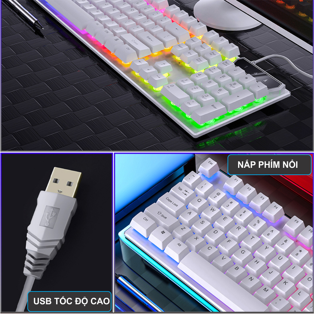 Bàn phím máy tính chơi Gaming V4 led RGB  siêu đẹp chống nước dành cho game thủ văn phòng HÀNG CHÍNH HÃNG | BigBuy360 - bigbuy360.vn