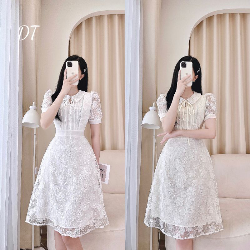 Váy ren cổ sen