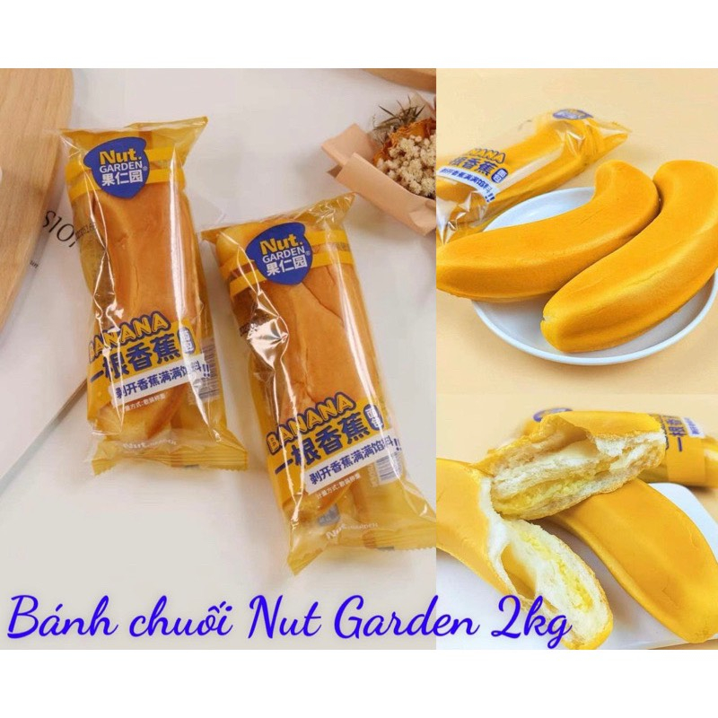Bánh chuối Nut Garden nhân kem thơm ngon, mềm mịn siêu hot