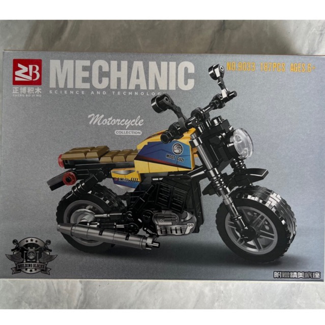 Đồ chơi mô hình lắp ráp xe máy, siêu xe Moto Guzi V08, bộ đồ chơi lắp ráp lego xe máy dành cho bé