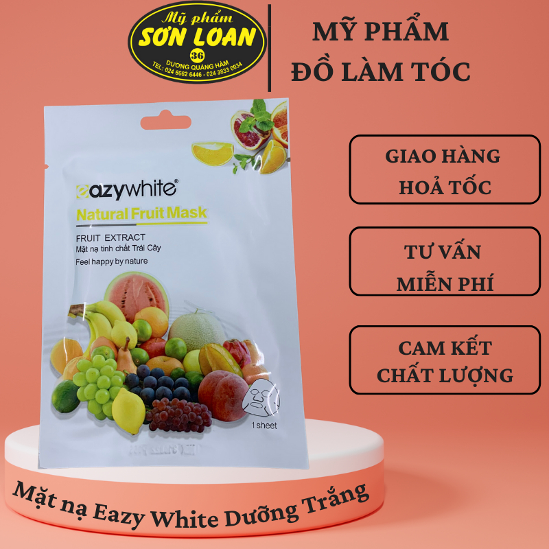 Mặt nạ Eazy White dưỡng trắng, dưỡng ẩm, thải độc, phù hợp mọi loại da