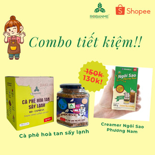 01 hộp cà phê hoà tan sấy lạnh 100gr tặng 01 hộp sữa đặc ngôi sao phương nam xanh 380gr