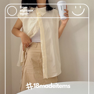 Sơ mi cổ lệch 18made ✿ By Eighteen Again