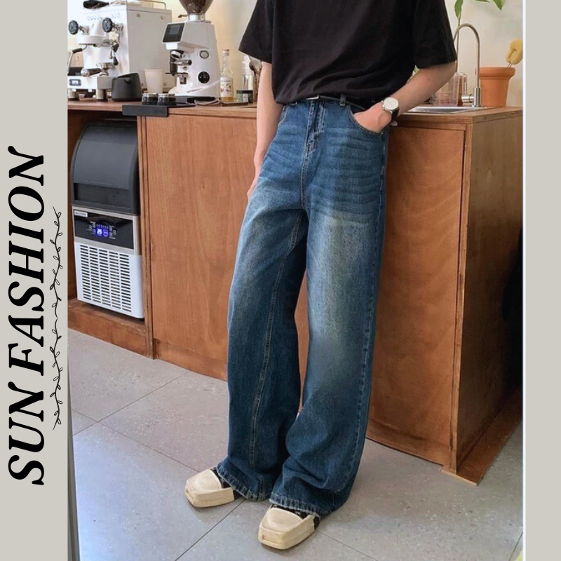 Quần jean dirt wash MÀU XANH ĐẬM 95