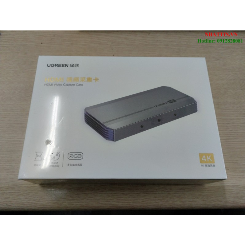 Thiết bị ghi hình hỗ trợ Livestream Capture HDMI 4K@60Hz Ugreen 80687 chính hãng cao cấp