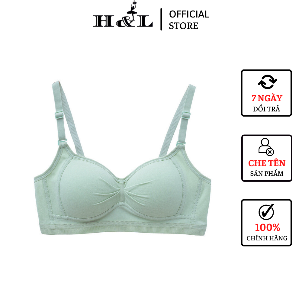 Áo ngực không gọng mút mỏng chất cotton mịn, bản to 3 nấc cài HLBOUTIQUE A712