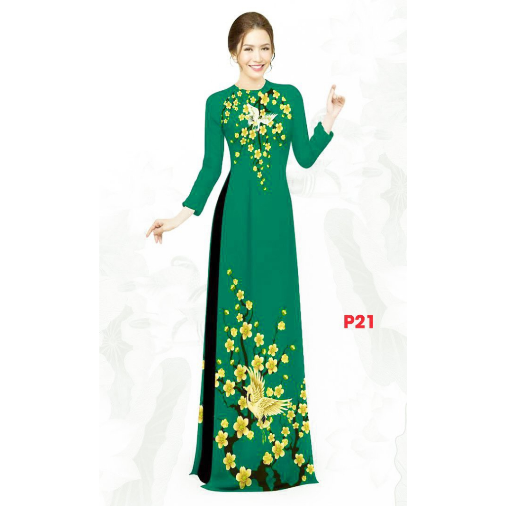 Áo dài in 3D cao cấp_Mã P21