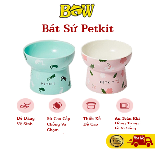 PETKIT Ceramic Elevated - Bát ăn cho chó mèo chống gù sứ Petkit Cera Spot