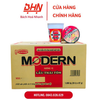 Thùng mì ly Modern 65gr - vị lẩu thái tôm