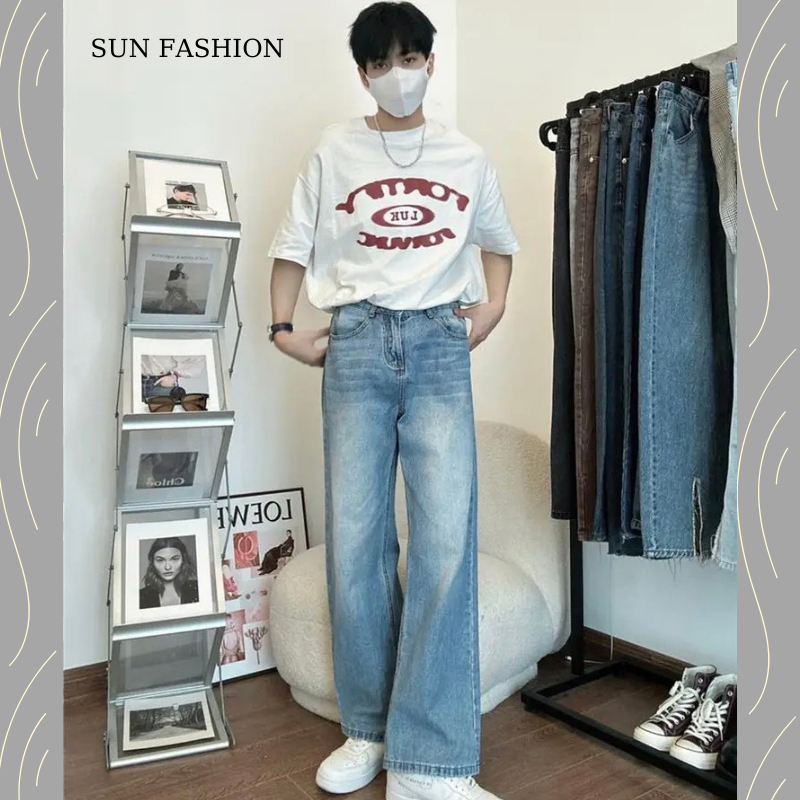 Quần jean wash MÀU XANH NHẠT 95