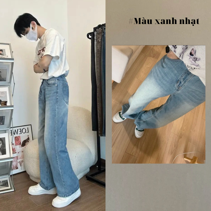 Quần jean wash MÀU XANH NHẠT 95