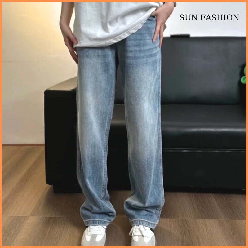 Quần jean wash MÀU XANH NHẠT 95