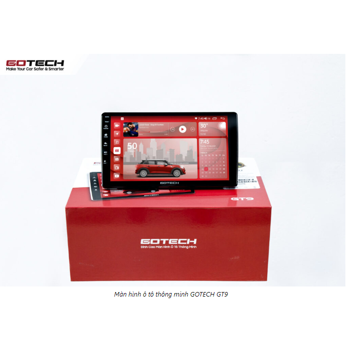 Màn hình android GOTECH GT9 lắp sim 4G ram4G-rom64G. Tặng mặt dưỡng theo xe ô tô. Màn dvd androi oto.