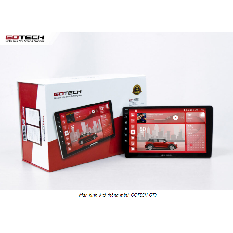 Màn hình android GOTECH GT9 lắp sim 4G ram4G-rom64G. Tặng mặt dưỡng theo xe ô tô. Màn dvd androi oto.