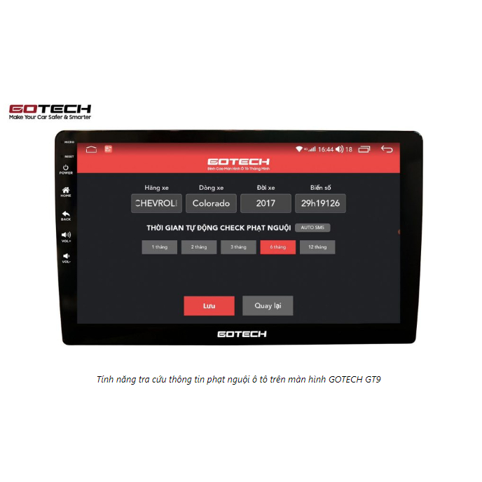 Màn hình android GOTECH GT9 lắp sim 4G ram4G-rom64G. Tặng mặt dưỡng theo xe ô tô. Màn dvd androi oto.