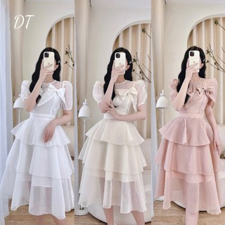 Váy xoè 3 tầng nơ ngực