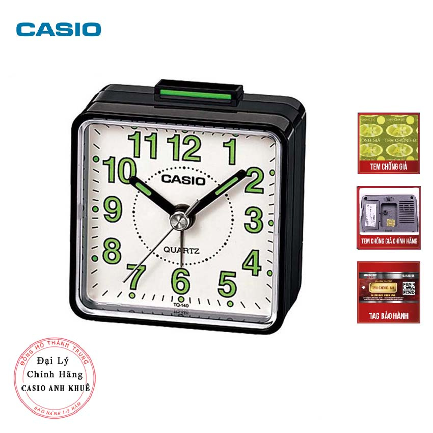 Đồng hồ để bàn - du lịch Casio TQ-140-1BDF có báo thức( 5.7 x 5.7 cm)