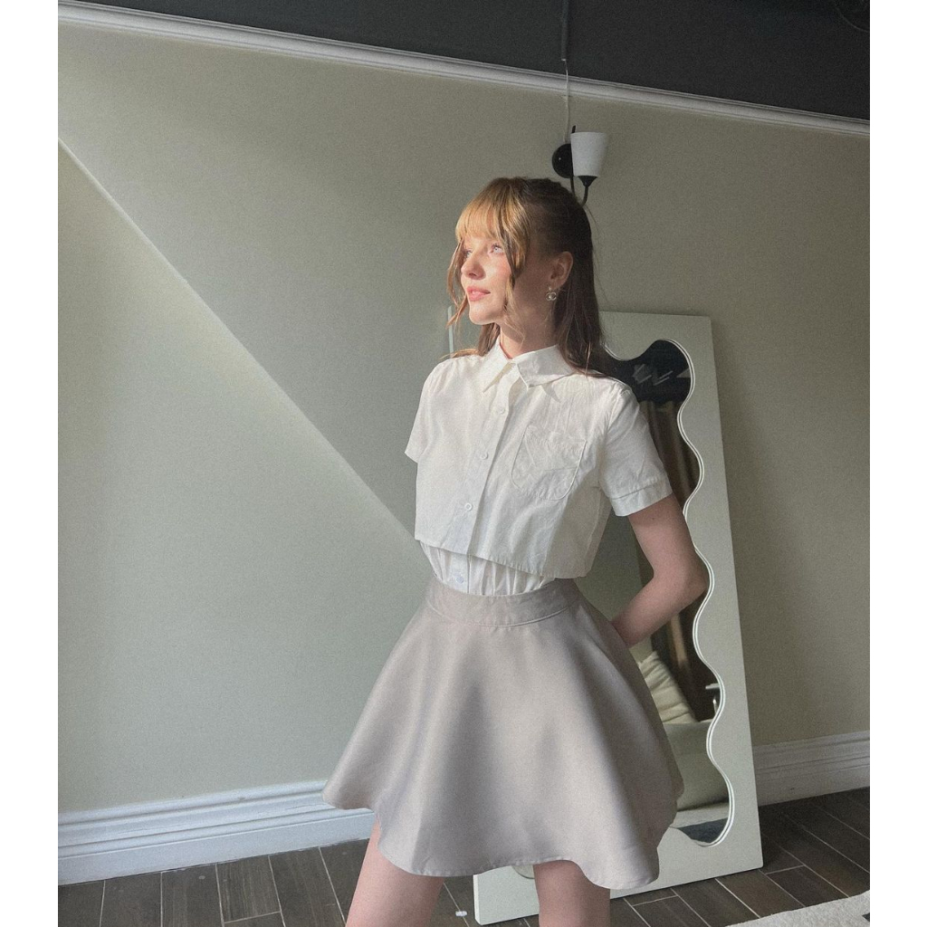 TIFFANY STUDIOS - Chân Váy Xòe Màu Bạc Thanh Lịch - NAMI SKIRT