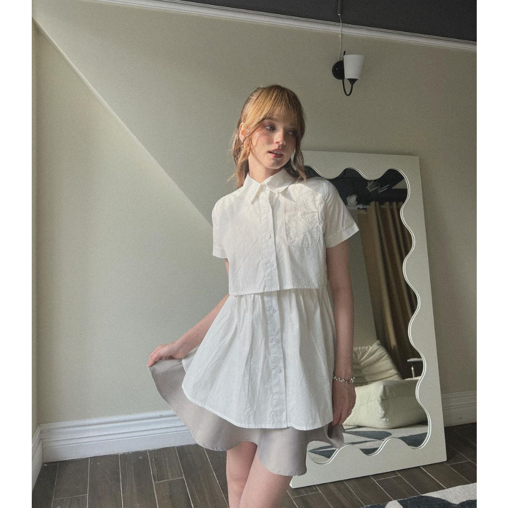 TIFFANY STUDIOS - Chân Váy Xòe Màu Bạc Thanh Lịch - NAMI SKIRT