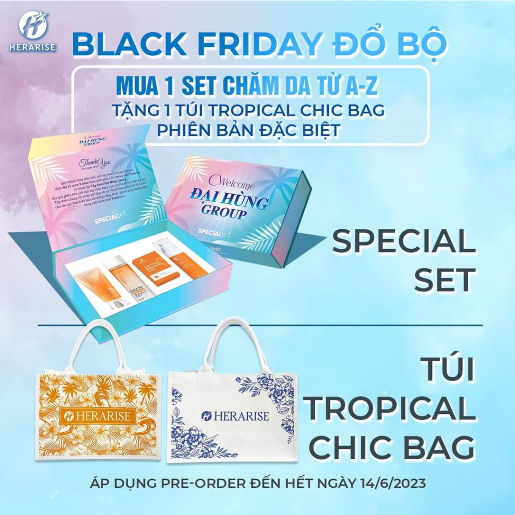 BỘ MỸ PHẨM CHĂM SÓC DA  HERARÍE CAO CẤP KÈM TẶNG 1 TÚI SÁCH