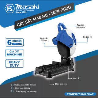 Máy cắt sắt bàn 355mm masaki - msk 2800, 2800w siêu bền, siêu khỏe