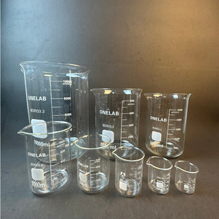 Cốc Thủy Tinh Thí Nghiệm Onelab Chịu Nhiệt Có Vạch 25ml, 50ml, 100ml, 150ml, 250ml, 500ml, 1000ml