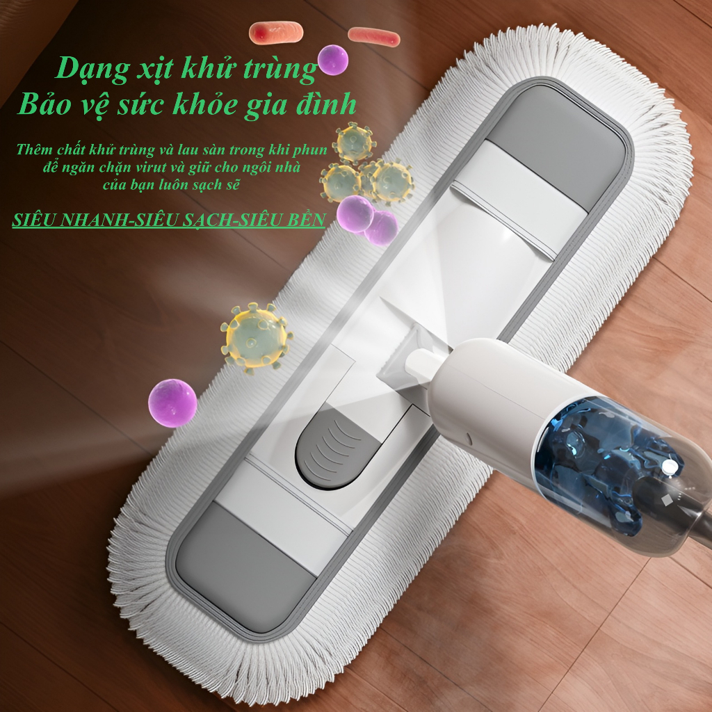 Cây lau nhà phun sương bản cỡ lớn 55CM lau sạch mọi ngóc ngách mẫu mới 2023