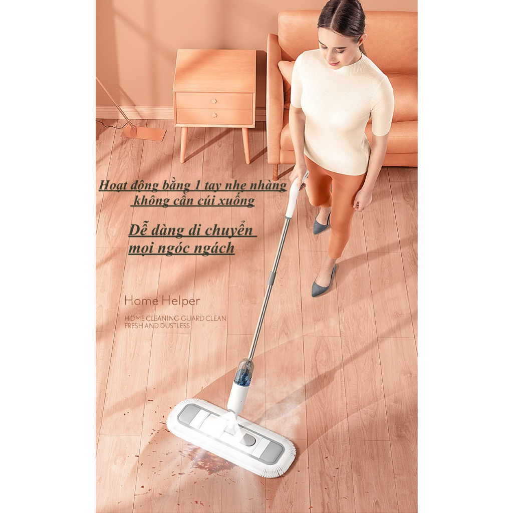 Cây lau nhà phun sương bản cỡ lớn 55CM lau sạch mọi ngóc ngách mẫu mới 2023